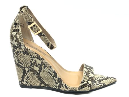 Sandals Heels Wedge By Anne Michelle In Snakeskin Print, Size: 7.5 For Cheap