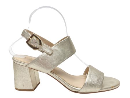 Sandals Heels Block By Cole-haan In Gold, Size: 8 Cheap