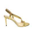 Sandals Heels Stiletto By Nine West In Gold, Size: 7 Online