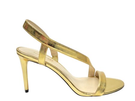 Sandals Heels Stiletto By Nine West In Gold, Size: 7 Online