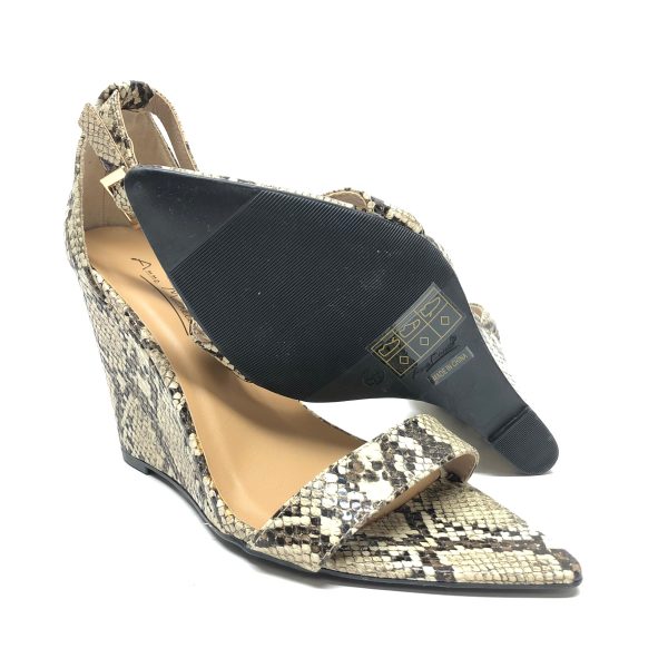 Sandals Heels Wedge By Anne Michelle In Snakeskin Print, Size: 7.5 For Cheap