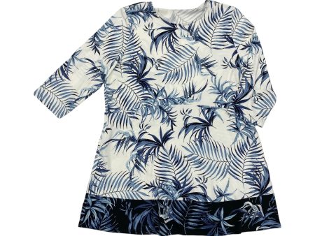 Top 3 4 Sleeve By J. Jill In Blue & White, Size:S Online Hot Sale