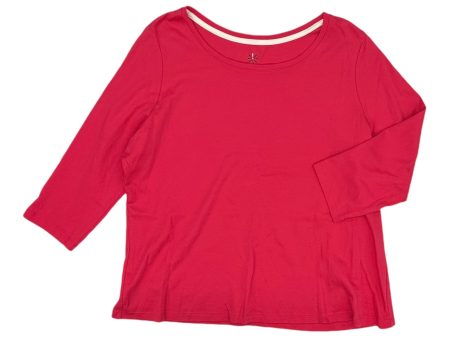 Top 3 4 Sleeve Basic By Isaac Mizrahi Live Qvc In Pink, Size:Xl For Discount