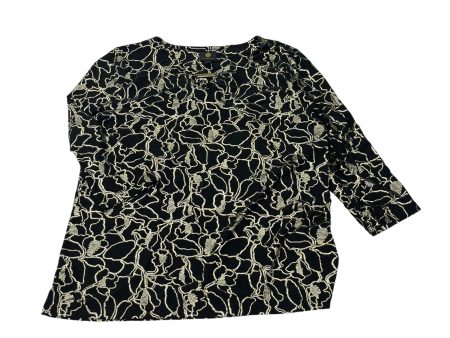 BLACK & GOLD TOP 3 4 SLEEVE by CLOTHES MENTOR Size:L Sale