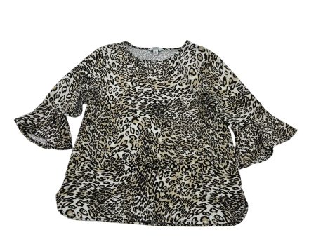 ANIMAL PRINT TOP 3 4 SLEEVE by CROFT AND BARROW Size:M Cheap