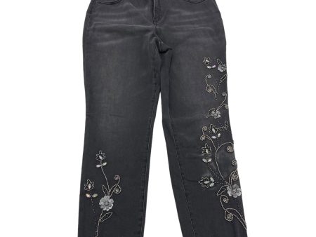 BLACK DENIM JEANS STRAIGHT by CHICOS Size:10 Supply