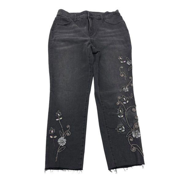 BLACK DENIM JEANS STRAIGHT by CHICOS Size:10 Supply