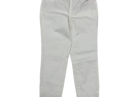 WHITE DENIM JEANS STRAIGHT by TALBOTS Size:8 Discount