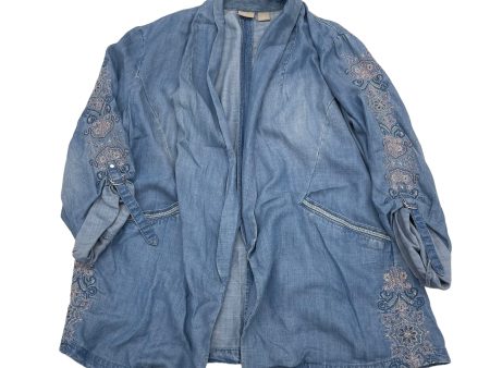 BLUE DENIM CHICOS CARDIGAN, Size L For Cheap