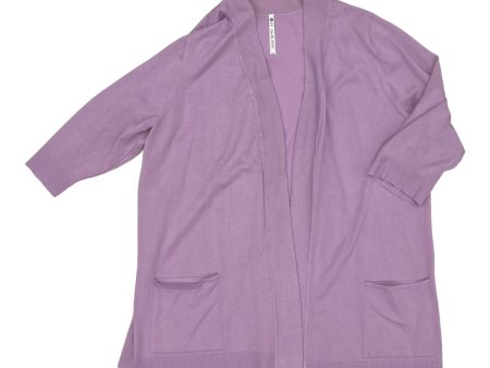 Cardigan By Leo And Nicole In Purple, Size:3X Online Hot Sale