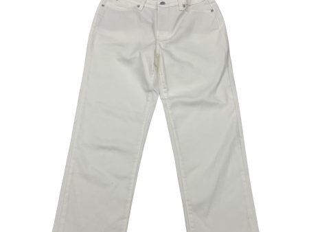 WHITE DENIM JEANS CROPPED by TALBOTS Size:6 Online now