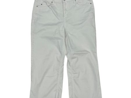 WHITE DENIM JEANS CROPPED by LAURIE FELT Size:10 Hot on Sale