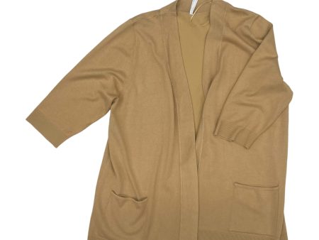 Cardigan By Leo And Nicole In Tan, Size:3X Hot on Sale