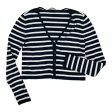 BLUE & WHITE SWEATER CARDIGAN by LOFT Size:SMALL Online Sale